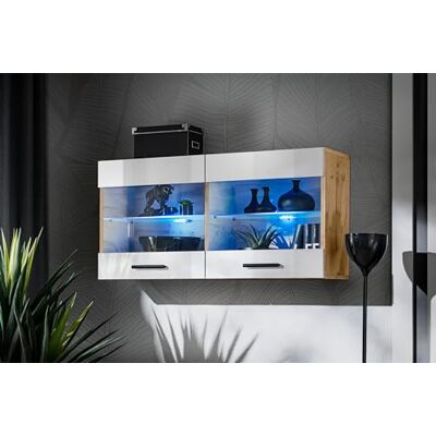 Komodee Vitrine Savona A2 Wotan/Blanc 100x50x30 cm - Publicité Komodee Vitrine Savona A2 Wotan/Blanc 100x50x30 cm - Publicité