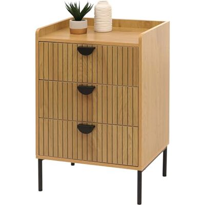 Mendler Commode HWC-O39, Armoire Highboard, 3 tiroirs Mélamine MDF 77x50x42cm Naturel - Publicité Mendler Commode HWC-O39, Armoire Highboard, 3 tiroirs Mélamine MDF 77x50x42cm Naturel - Publicité