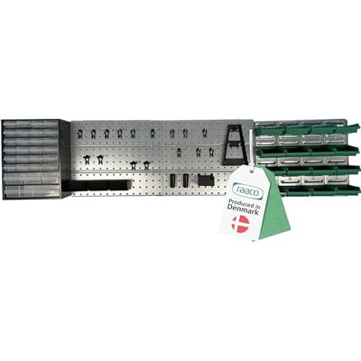 Raaco Start Set 1, Mur d'Outils avec Panneau Perforé + Porte-Outils + Boîtes de Rangement Visserie + Casiers à Tiroirs pour Système d'Organisation d'Atelier, 186,6 x 44 cm, Stable & de Haute Qualité - Publicité Raaco Start Set 1, Mur d'Outils avec Panneau Perforé + Porte-Outils + Boîtes de Rangement Visserie + Casiers à Tiroirs pour Système d'Organisation d'Atelier, 186,6 x 44 cm, Stable & de Haute Qualité - Publicité
