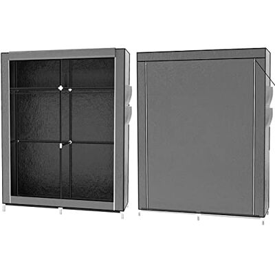 LANTUS Armoire de Rangement Pliable,Penderie Vetement,Armoire Chambre en Tissu Non-Tissé, Organisateur de Rangement pour Chambre, Dressing- Penderie Dressing Textile en Tissu Intissé(170*45*108cm-gris) - Publicité LANTUS Armoire de Rangement Pliable,Penderie Vetement,Armoire Chambre en Tissu Non-Tissé, Organisateur de Rangement pour Chambre, Dressing- Penderie Dressing Textile en Tissu Intissé(170*45*108cm-gris) - Publicité