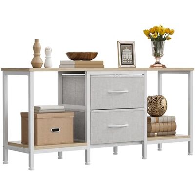 YITAHOME Meuble TV jusqu'à 47", Meuble TV avec 2 tiroirs en Tissu et 2 étagères Ouvertes, Commode 110 x 30 x 50 cm pour Salon, Salle de Divertissement, Chambre à Coucher, Cadre en Acier - Publicité YITAHOME Meuble TV jusqu'à 47", Meuble TV avec 2 tiroirs en Tissu et 2 étagères Ouvertes, Commode 110 x 30 x 50 cm pour Salon, Salle de Divertissement, Chambre à Coucher, Cadre en Acier - Publicité