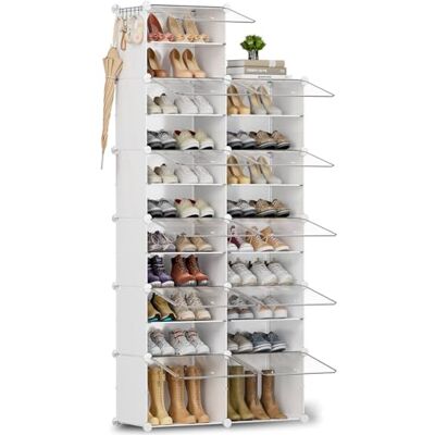 Orgahome Étagère à chaussures avec 5+6 compartiments, étagère à chaussures haute et étroite, étagère à chaussures blanche, armoire à chaussures haute fermée pour garde-robe, couloir, chambre à coucher - Publicité Orgahome Étagère à chaussures avec 5+6 compartiments, étagère à chaussures haute et étroite, étagère à chaussures blanche, armoire à chaussures haute fermée pour garde-robe, couloir, chambre à coucher - Publicité