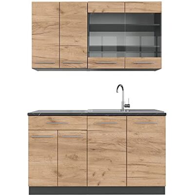 Vicco Cuisine Fame-Line, Chêne doré/Anthracite, 140cm, PT Anthracite, adapté à la Combinaison individuelle avec d'autres modules - Publicité Vicco Cuisine Fame-Line, Chêne doré/Anthracite, 140cm, PT Anthracite, adapté à la Combinaison individuelle avec d'autres modules - Publicité