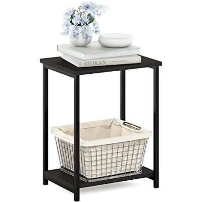 Furinno Simpliste Table D'appoint avec Cadre en Métal, Expresso - Publicité Furinno Simpliste Table D'appoint avec Cadre en Métal, Expresso - Publicité
