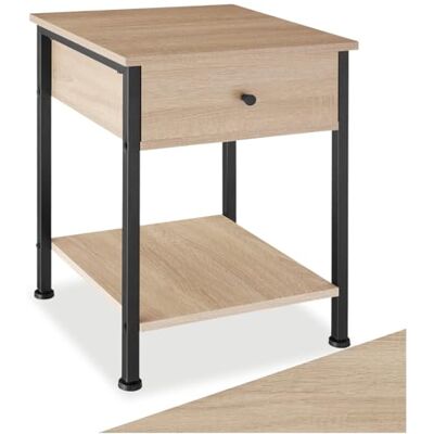 tectake ® Table de Chevet 40 x 40 x 55,5 cm, Table de Nuit, Style Industriel Brut, Chevet de lit, Tiroir Amovible Pratique, Meuble Chambre, Meuble Industriel, Decoration Chambre, Bois Clair - Publicité tectake ® Table de Chevet 40 x 40 x 55,5 cm, Table de Nuit, Style Industriel Brut, Chevet de lit, Tiroir Amovible Pratique, Meuble Chambre, Meuble Industriel, Decoration Chambre, Bois Clair - Publicité