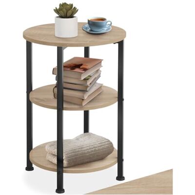 tectake ® Table d'appoint Ronde Ø 40 x 61 cm Bout de canapé 3 Niveaux, Meuble Salon, Bureau, Chambre, Style Industriel, Gueridon Table de Chevet Petit Meuble de Rangement Décoration Maison, Bois Clair - Publicité tectake ® Table d'appoint Ronde Ø 40 x 61 cm Bout de canapé 3 Niveaux, Meuble Salon, Bureau, Chambre, Style Industriel, Gueridon Table de Chevet Petit Meuble de Rangement Décoration Maison, Bois Clair - Publicité