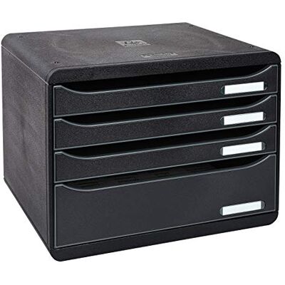 Exacompta Réf. 315714D BIG-BOX PLUS HORIZON Caisson 4 tiroirs, 3 tiroirs pour documents A4+ et 1 tiroir MAXI Dimensions extérieures : Profondeur 27 x largeur 35,5 x Hauteur 27,1 cm- Noir - Publicité Exacompta Réf. 315714D BIG-BOX PLUS HORIZON Caisson 4 tiroirs, 3 tiroirs pour documents A4+ et 1 tiroir MAXI Dimensions extérieures : Profondeur 27 x largeur 35,5 x Hauteur 27,1 cm- Noir - Publicité