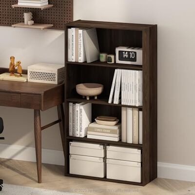 Furinno Simple Étagère, Bibliothèque À 4 Niveaux avec Étagère Ouverte, 24 x 60 x 106 cm, Idéale pour Le Salon, La Chambre Ou Le Bureau, Noyer Columbia. Publicité Furinno Simple Étagère, Bibliothèque À 4 Niveaux avec Étagère Ouverte, 24 x 60 x 106 cm, Idéale pour Le Salon, La Chambre Ou Le Bureau, Noyer Columbia. Publicité