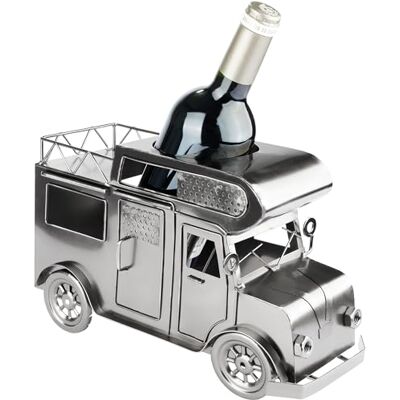 BRUBAKER Porte-Bouteille de Vin pour Camping-Car Décoration en Métal Cadeau pour Campeurs avec Carte de Voeux - Publicité BRUBAKER Porte-Bouteille de Vin pour Camping-Car Décoration en Métal Cadeau pour Campeurs avec Carte de Voeux - Publicité