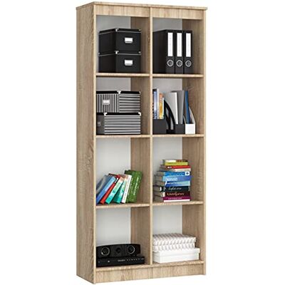 AKORD Bibliothèque Meuble de Rangement Bureau CLP 80 cm 8 Étagères Extérieures Debout pour Documents Livres pour Armoire Chambre Minimaliste Panneau Stratifié 16mm Couleur Chêne Sonoma - Publicité AKORD Bibliothèque Meuble de Rangement Bureau CLP 80 cm 8 Étagères Extérieures Debout pour Documents Livres pour Armoire Chambre Minimaliste Panneau Stratifié 16mm Couleur Chêne Sonoma - Publicité