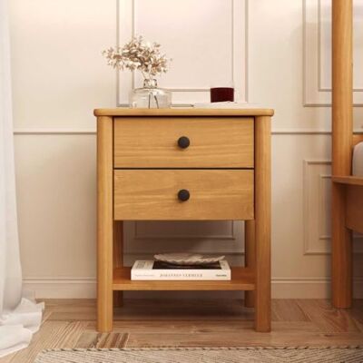 IDIMEX Table de Chevet APOANA H 54 cm en Bois Massif Coloris chêne avec 2 Tiroirs et 1 Étagère inférieure, Table de Nuit au Style Naturel et Moderne - Publicité IDIMEX Table de Chevet APOANA H 54 cm en Bois Massif Coloris chêne avec 2 Tiroirs et 1 Étagère inférieure, Table de Nuit au Style Naturel et Moderne - Publicité