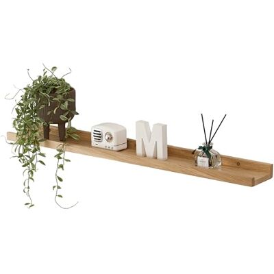 GIEANOO Étagère Murale, 60cm Étagère Flottante en Bois de chêne Massif, Rustique Etagere Bois pour Salon, Cuisine, Chambre, Salle de Bain - Publicité GIEANOO Étagère Murale, 60cm Étagère Flottante en Bois de chêne Massif, Rustique Etagere Bois pour Salon, Cuisine, Chambre, Salle de Bain - Publicité