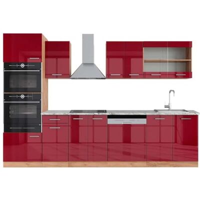 Vicco Cuisine R-Line, Rouge Brillant/Chêne doré, 300cm avec Armoire Haute, PT Marbre, pour Une Extension personnalisée avec des modules complémentaires compatibles - Publicité Vicco Cuisine R-Line, Rouge Brillant/Chêne doré, 300cm avec Armoire Haute, PT Marbre, pour Une Extension personnalisée avec des modules complémentaires compatibles - Publicité