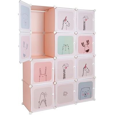 LANTUS Armoire Penderie Portable, Étagère de Rangement, Cubes de Stockage Modulaire en Plastique, Assemblage Facile pour Vêtements, Accessoires, Jouets,110 * 145 * 37cm-Rose - Publicité LANTUS Armoire Penderie Portable, Étagère de Rangement, Cubes de Stockage Modulaire en Plastique, Assemblage Facile pour Vêtements, Accessoires, Jouets,110 * 145 * 37cm-Rose - Publicité