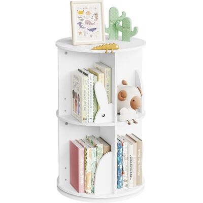 WOLTU Bibliothèque pour Enfants, Étagère Pivotante à 2 Niveaux pour Livres et Jouets, pour Chambre d'enfants, Blanc, KR036ws01 - Publicité WOLTU Bibliothèque pour Enfants, Étagère Pivotante à 2 Niveaux pour Livres et Jouets, pour Chambre d'enfants, Blanc, KR036ws01 - Publicité