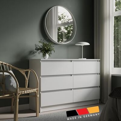 Home Collective Commode 120cm de large avec 6 tiroirs Commode blanche en bois Commode avec tiroirs Sideboard Highboard Buffet Chambre à coucher Salon Entrée Bureau Organisateur Largeur 120 cm Hauteur 78 cm - Publicité Home Collective Commode 120cm de large avec 6 tiroirs Commode blanche en bois Commode avec tiroirs Sideboard Highboard Buffet Chambre à coucher Salon Entrée Bureau Organisateur Largeur 120 cm Hauteur 78 cm - Publicité