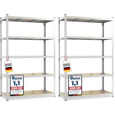 KARAT – Lot de 2 étagères Robustes Lakota pour Charges Lourdes – Étagères enfichables avec 5 tablettes réglables – Rayonnages en métal Idéal pour Cave ou Garage – Galvanisé, 150 x 75 x 30 cm - Publicité KARAT – Lot de 2 étagères Robustes Lakota pour Charges Lourdes – Étagères enfichables avec 5 tablettes réglables – Rayonnages en métal Idéal pour Cave ou Garage – Galvanisé, 150 x 75 x 30 cm - Publicité