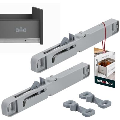 KOTARBAU® Box Slim Amortisseur de tiroir universel en plastique Soft Close pour rails de tiroir et glissières à rouleaux 149 x 27 mm, Gris - Publicité KOTARBAU® Box Slim Amortisseur de tiroir universel en plastique Soft Close pour rails de tiroir et glissières à rouleaux 149 x 27 mm, Gris - Publicité