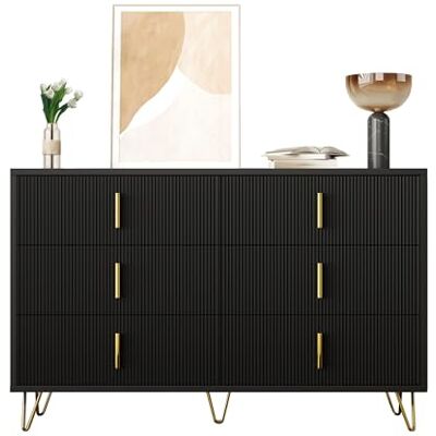 BTM Buffet élégant au Design Moderne, Commode et Nombreux rangements, poignées dorées - Publicité BTM Buffet élégant au Design Moderne, Commode et Nombreux rangements, poignées dorées - Publicité