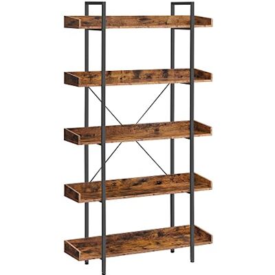 VASAGLE Bibliothèque, étagère à 5 étages, étagères de Rangement spacieuses, Montage Facile, Salon, Chambre à Coucher, Bureau à Domicile, Industrie, Marron Rustique et Noir LLS110B01 - Publicité VASAGLE Bibliothèque, étagère à 5 étages, étagères de Rangement spacieuses, Montage Facile, Salon, Chambre à Coucher, Bureau à Domicile, Industrie, Marron Rustique et Noir LLS110B01 - Publicité