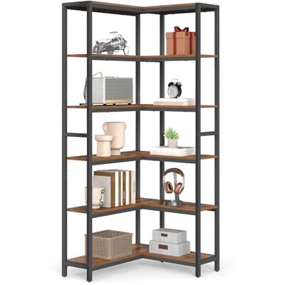 VASAGLE Bibliothèque à 6 Niveaux, Bibliothèque d’Angle, Étagère de Rangement, 24 x 102 x 175,2 cm, Style Moderne, pour Salon, Chambre, Bureau, Marron Rustique et Noir d'encre LLS606K01 - Publicité VASAGLE Bibliothèque à 6 Niveaux, Bibliothèque d’Angle, Étagère de Rangement, 24 x 102 x 175,2 cm, Style Moderne, pour Salon, Chambre, Bureau, Marron Rustique et Noir d'encre LLS606K01 - Publicité