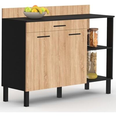 IDMARKET Buffet de cuisine CINA 120cm - Design moderne, Grand espace de rangement - Publicité IDMARKET Buffet de cuisine CINA 120cm - Design moderne, Grand espace de rangement - Publicité