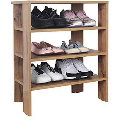 RICOO Meuble Chaussure Entree 70 x 55 x 32 cm WM039-EW Range Chaussures Chêne Marron Wotan – Etagere Rangement - Publicité RICOO Meuble Chaussure Entree 70 x 55 x 32 cm WM039-EW Range Chaussures Chêne Marron Wotan – Etagere Rangement - Publicité