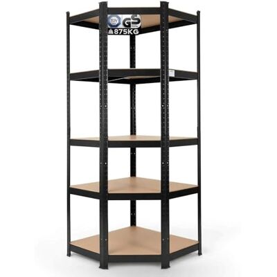 AREBOS Étagère d'angle Étagère enfichable pour Charges Lourdes 875kg Montage Facile grâce au système d'enfichage 180 x 70 x 70 cm 5 étagères en MDF Jusqu'a 175 kg par étagère Noir - Publicité AREBOS Étagère d'angle Étagère enfichable pour Charges Lourdes 875kg Montage Facile grâce au système d'enfichage 180 x 70 x 70 cm 5 étagères en MDF Jusqu'a 175 kg par étagère Noir - Publicité