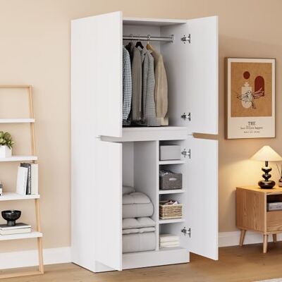 Merax Armoire haute 70 x 40 x 170 cm avec double porte, grand espace intérieur, compartiment de rangement en bas et plusieurs compartiments, peu encombrant, facile d'entretien, facile à monter - Publicité Merax Armoire haute 70 x 40 x 170 cm avec double porte, grand espace intérieur, compartiment de rangement en bas et plusieurs compartiments, peu encombrant, facile d'entretien, facile à monter - Publicité