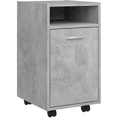 vidaXL Armoire Latérale et Roues, Meuble de Rangement avec Compartiment, Organisateur de Salon Salle de Séjour Intérieur, Gris Béton Bois d’Ingénierie - Publicité vidaXL Armoire Latérale et Roues, Meuble de Rangement avec Compartiment, Organisateur de Salon Salle de Séjour Intérieur, Gris Béton Bois d’Ingénierie - Publicité
