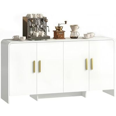 HOMCOM Buffet de cuisine avec 4 étagères, 4 portes à fermeture douce, bords arrondis, buffet pour salle à manger, meuble TV de 72 pouces, 152 x 40 x 80 cm, blanc - Publicité HOMCOM Buffet de cuisine avec 4 étagères, 4 portes à fermeture douce, bords arrondis, buffet pour salle à manger, meuble TV de 72 pouces, 152 x 40 x 80 cm, blanc - Publicité