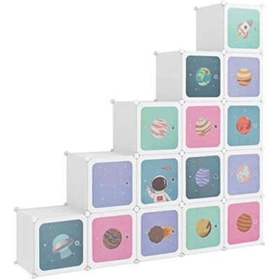 vidaXL Armoire de Rangement pour Enfants avec 15 Cubes Organisateur Stockage Tout-Petits Meuble de Rangement Maison Intérieur Blanc PP - Publicité vidaXL Armoire de Rangement pour Enfants avec 15 Cubes Organisateur Stockage Tout-Petits Meuble de Rangement Maison Intérieur Blanc PP - Publicité