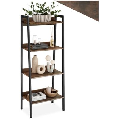tectake ® Étagère échelle à 4 Niveaux 57,5 x 34 x 138 cm, Bibliothèque Style Industriel Minimaliste, Étagères Verticales Meuble de Rangement Chambre Salon Bureau, Etagere Bibliotheque, Bois foncé - Publicité tectake ® Étagère échelle à 4 Niveaux 57,5 x 34 x 138 cm, Bibliothèque Style Industriel Minimaliste, Étagères Verticales Meuble de Rangement Chambre Salon Bureau, Etagere Bibliotheque, Bois foncé - Publicité
