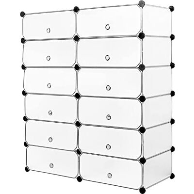 LANTUS Cubes à organiser Étagère modulese à monter pour jouets, livres, vêtements, plastique 12 cubes, 167 x 76 x 37 cm - Publicité LANTUS Cubes à organiser Étagère modulese à monter pour jouets, livres, vêtements, plastique 12 cubes, 167 x 76 x 37 cm - Publicité