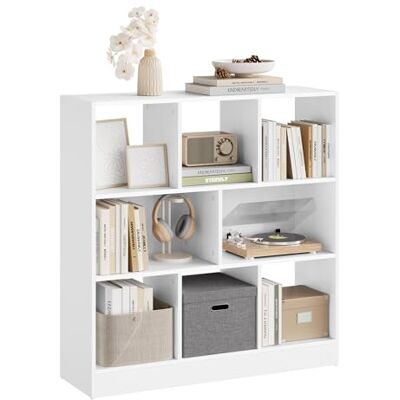 WOLTU Bibliothèque Ouverte Meuble de Rangement Étagère à Livres avec 8 casiers pour Salon, Bureau, Chambre, Blanc 98x30x100cm SK021ws - Publicité WOLTU Bibliothèque Ouverte Meuble de Rangement Étagère à Livres avec 8 casiers pour Salon, Bureau, Chambre, Blanc 98x30x100cm SK021ws - Publicité