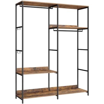 SONGMICS Penderie, Organisateur de Placard, Portant à Vêtements, Armoire à Vêtements Autoportante avec Barres de Suspension, Étagères, Crochets Amovibles, 118 x 40 x 181 cm, Marron Rustique RGR025B01 - Publicité SONGMICS Penderie, Organisateur de Placard, Portant à Vêtements, Armoire à Vêtements Autoportante avec Barres de Suspension, Étagères, Crochets Amovibles, 118 x 40 x 181 cm, Marron Rustique RGR025B01 - Publicité