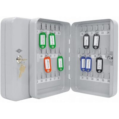 WEDO 10253637X Armoire à clés pour 36 clés 18 x 6 x 25 cm Gris lumière - Publicité WEDO 10253637X Armoire à clés pour 36 clés 18 x 6 x 25 cm Gris lumière - Publicité