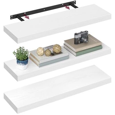 VASAGLE Étagères Murales, Lot de 3, Tablettes Flottantes, 20 x 80 x 3,8 cm, Étagères Suspendues pour Cadres Photo, Décoration, Rangement pour Salon, Bureau, Cuisine, Blanc Neige LWS028WE01-3J - Publicité VASAGLE Étagères Murales, Lot de 3, Tablettes Flottantes, 20 x 80 x 3,8 cm, Étagères Suspendues pour Cadres Photo, Décoration, Rangement pour Salon, Bureau, Cuisine, Blanc Neige LWS028WE01-3J - Publicité