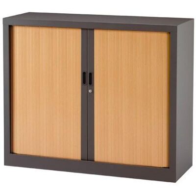 VINCO Armoire Basse à Rideaux monoblocs Generic 100 x 120 cm Anthracite-hêtre - Publicité VINCO Armoire Basse à Rideaux monoblocs Generic 100 x 120 cm Anthracite-hêtre - Publicité