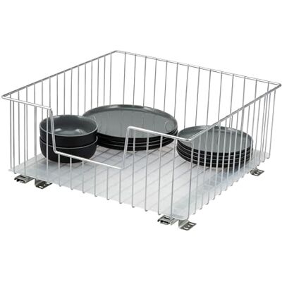 bremermann Panier coulissant pour armoire, largeur 50 cm, avec étagère, à monter ultérieurement, avec rails télescopiques, idéal pour cuisine, salle de bain & chambre à coucher, en métal - Publicité bremermann Panier coulissant pour armoire, largeur 50 cm, avec étagère, à monter ultérieurement, avec rails télescopiques, idéal pour cuisine, salle de bain & chambre à coucher, en métal - Publicité