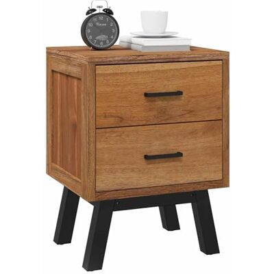 vidaXL Table de Chevet Naturel 40 x 35 x 55 cm Bois de Teck Massif, Table de Nuit en Teck Vintage, Meuble de Chambre Rustique, Rangement spacieux, déco Classique - Publicité vidaXL Table de Chevet Naturel 40 x 35 x 55 cm Bois de Teck Massif, Table de Nuit en Teck Vintage, Meuble de Chambre Rustique, Rangement spacieux, déco Classique - Publicité