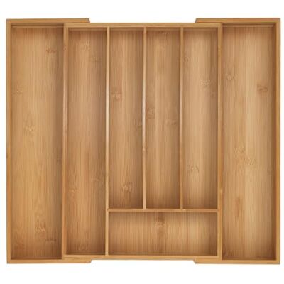 Relaxdays Boîtes à Couverts, Range-Couverts Extensible en Bambou, 5-7 Compartiments, HxLxP: 5 x 31-50 x 45 cm, Naturel - Publicité Relaxdays Boîtes à Couverts, Range-Couverts Extensible en Bambou, 5-7 Compartiments, HxLxP: 5 x 31-50 x 45 cm, Naturel - Publicité