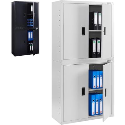 AREBOS Armoire de Bureau en Acier 180×90×40 cm Meuble de Classement et de Stockage 2 Étagères Réglables en Hauteur Armoire à Matériel Robuste Gris - Publicité AREBOS Armoire de Bureau en Acier 180×90×40 cm Meuble de Classement et de Stockage 2 Étagères Réglables en Hauteur Armoire à Matériel Robuste Gris - Publicité
