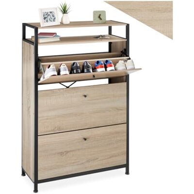 tectake ® Meuble à Chaussures 81 x 32 x 130 cm, 2 étagères et 3 Compartiments, Rangement Chaussures, Meuble Chaussure Entree, Rangement Chaussure Dressing, Chambre, Meubles pour entrée, Bois Clair - Publicité tectake ® Meuble à Chaussures 81 x 32 x 130 cm, 2 étagères et 3 Compartiments, Rangement Chaussures, Meuble Chaussure Entree, Rangement Chaussure Dressing, Chambre, Meubles pour entrée, Bois Clair - Publicité