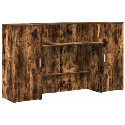 vidaXL Bureau de réception chêne fumé 180x50x103,5cm Bois d'ingénierie, comptoir de réception, réception de Salon, comptoir de Bar de réception - Publicité vidaXL Bureau de réception chêne fumé 180x50x103,5cm Bois d'ingénierie, comptoir de réception, réception de Salon, comptoir de Bar de réception - Publicité
