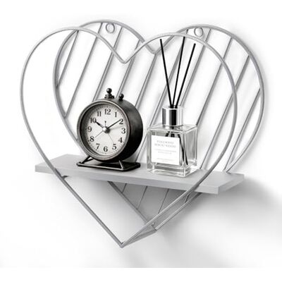 Afuly Etagere Murale Flottante Rustique Étagères Grises pour Mur en Métal Coeur Argent Ferme Conception pour Enfants Chambre Salle de Bain Toilette - Publicité Afuly Etagere Murale Flottante Rustique Étagères Grises pour Mur en Métal Coeur Argent Ferme Conception pour Enfants Chambre Salle de Bain Toilette - Publicité