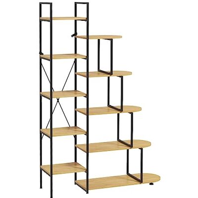 HOMCOM Étagère de Rangement bibliothèque 5 Niveaux Style Industriel Structure en Acier 111,5 x 32 x 170 cm Noir et Couleur Bois - Publicité HOMCOM Étagère de Rangement bibliothèque 5 Niveaux Style Industriel Structure en Acier 111,5 x 32 x 170 cm Noir et Couleur Bois - Publicité