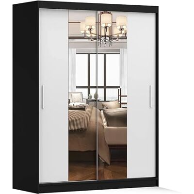 Fabryka Mebli Idźczak Armoire avec miroir, portes coulissantes, armoire à portes coulissantes, armoire de chambre à coucher, 61 x 150 x 200 cm, armoire pour chambre à coucher, dressing, garde-robe - Publicité Fabryka Mebli Idźczak Armoire avec miroir, portes coulissantes, armoire à portes coulissantes, armoire de chambre à coucher, 61 x 150 x 200 cm, armoire pour chambre à coucher, dressing, garde-robe - Publicité