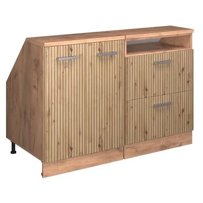 Vicco Meuble sous Pente R-Line, Chêne Artisan, 120cm Lot de 2 caissons 60 cm de Profondeur, Convient aux Murs inclinés et à Une Installation de Cuisine Variable - Publicité Vicco Meuble sous Pente R-Line, Chêne Artisan, 120cm Lot de 2 caissons 60 cm de Profondeur, Convient aux Murs inclinés et à Une Installation de Cuisine Variable - Publicité
