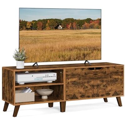 VASAGLE Meuble TV 2 Portes, Support Télé avec Étagères Réglables, Longueur 140 cm, pour Télévisions 60 Pouces, Salon, Salle à Manger, Chambre, Marron Rustique LTV027X01 - Publicité VASAGLE Meuble TV 2 Portes, Support Télé avec Étagères Réglables, Longueur 140 cm, pour Télévisions 60 Pouces, Salon, Salle à Manger, Chambre, Marron Rustique LTV027X01 - Publicité
